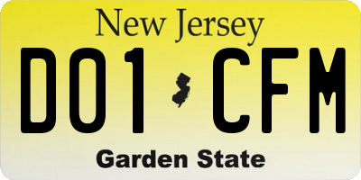 NJ license plate D01CFM