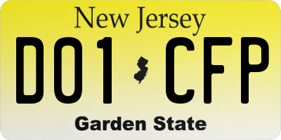 NJ license plate D01CFP