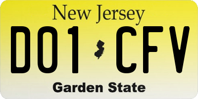 NJ license plate D01CFV