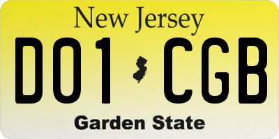NJ license plate D01CGB