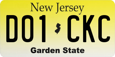 NJ license plate D01CKC