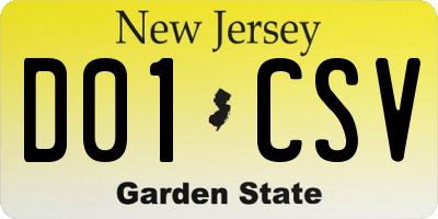 NJ license plate D01CSV