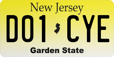 NJ license plate D01CYE