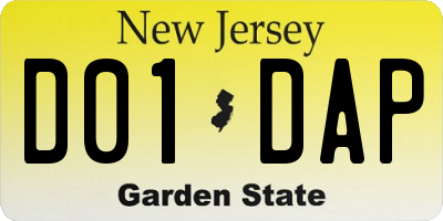 NJ license plate D01DAP