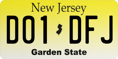 NJ license plate D01DFJ