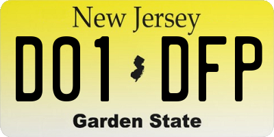 NJ license plate D01DFP