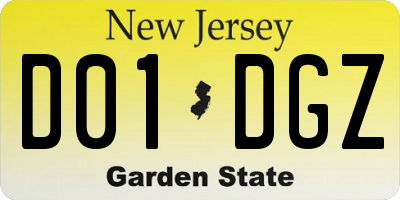NJ license plate D01DGZ