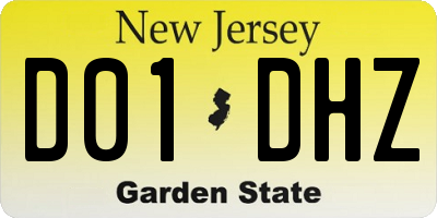 NJ license plate D01DHZ