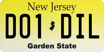 NJ license plate D01DIL