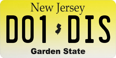 NJ license plate D01DIS