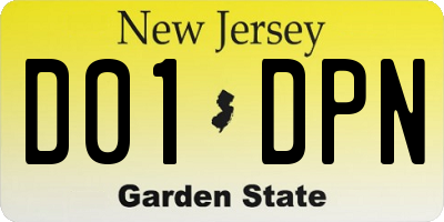 NJ license plate D01DPN