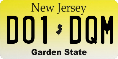 NJ license plate D01DQM
