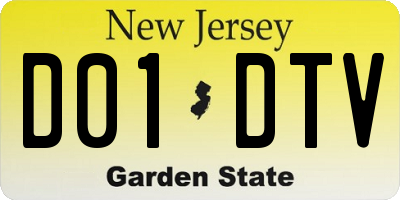NJ license plate D01DTV