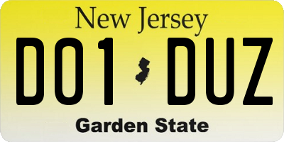NJ license plate D01DUZ