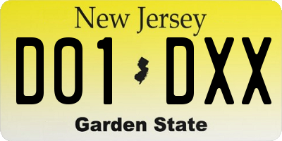 NJ license plate D01DXX
