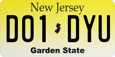 NJ license plate D01DYU