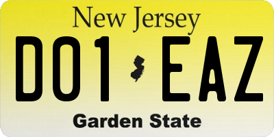 NJ license plate D01EAZ