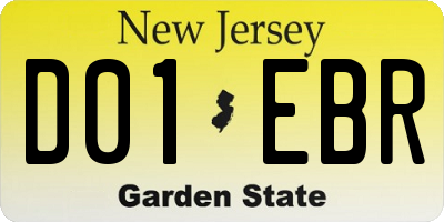 NJ license plate D01EBR