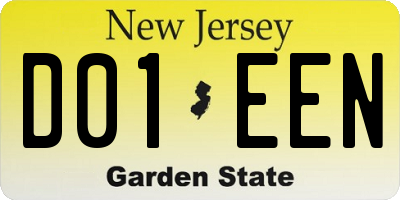 NJ license plate D01EEN