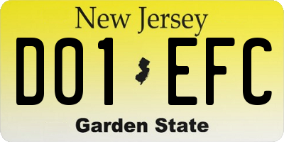 NJ license plate D01EFC