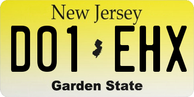 NJ license plate D01EHX