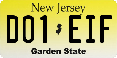 NJ license plate D01EIF