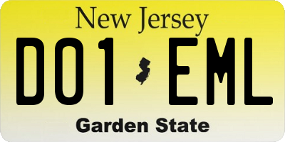 NJ license plate D01EML