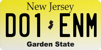 NJ license plate D01ENM