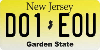 NJ license plate D01EOU