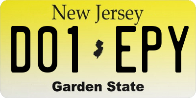 NJ license plate D01EPY