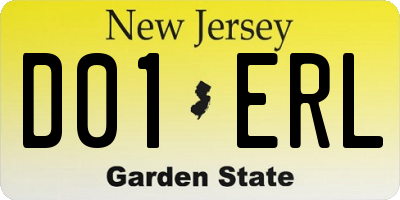 NJ license plate D01ERL