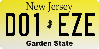 NJ license plate D01EZE