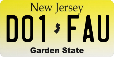 NJ license plate D01FAU