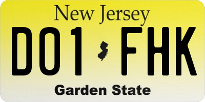 NJ license plate D01FHK