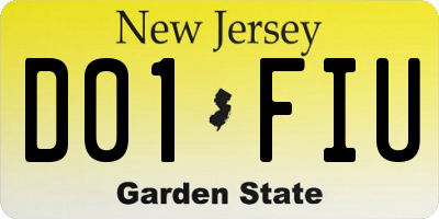 NJ license plate D01FIU