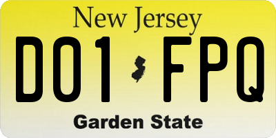 NJ license plate D01FPQ
