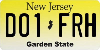 NJ license plate D01FRH
