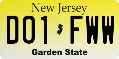 NJ license plate D01FWW