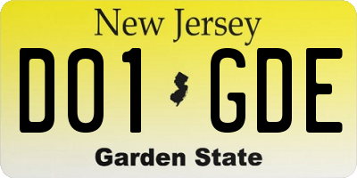 NJ license plate D01GDE