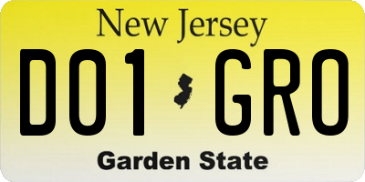 NJ license plate D01GRO