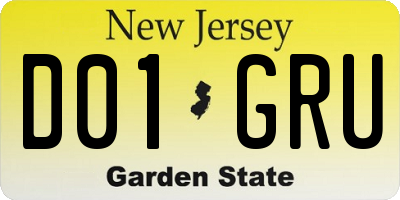 NJ license plate D01GRU