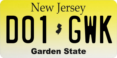 NJ license plate D01GWK