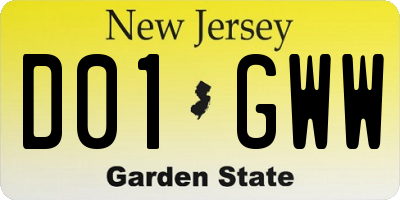 NJ license plate D01GWW