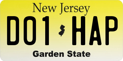 NJ license plate D01HAP