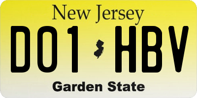 NJ license plate D01HBV
