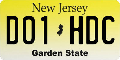 NJ license plate D01HDC