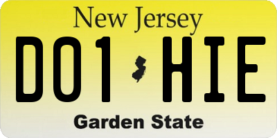 NJ license plate D01HIE
