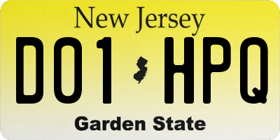 NJ license plate D01HPQ
