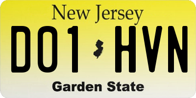NJ license plate D01HVN