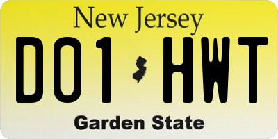 NJ license plate D01HWT